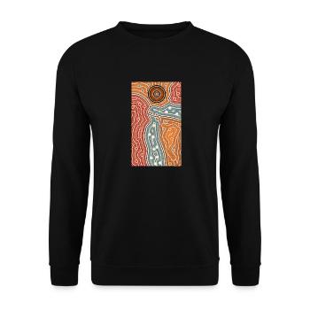 Landschaft nach der Besiedlung - Unisex Pullover - Schwarz - Vorne - Alina (178cm) & Michal (187cm)