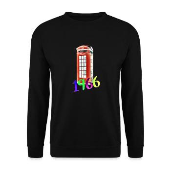 Telefonzelle Phone Telefon 1966 - Unisex Pullover - Schwarz - Vorne - Alina (178cm) & Michal (187cm)