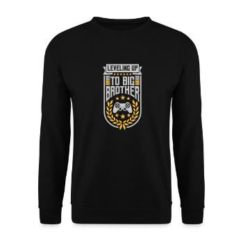 Leveling up big brother - Unisex Sweatshirt - black - Front - Alina (178cm) & Michal (187cm)