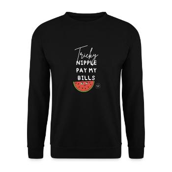 Funny lactation consultant breastfeeding support - Unisex Sweatshirt - black - Front - Alina (178cm) & Michal (187cm)