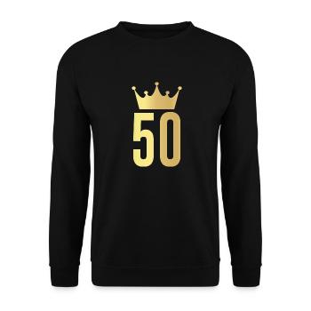 50. Geburtstag Geschenk Birthday - Unisex Pullover - Schwarz - Vorne - Alina (178cm) & Michal (187cm)