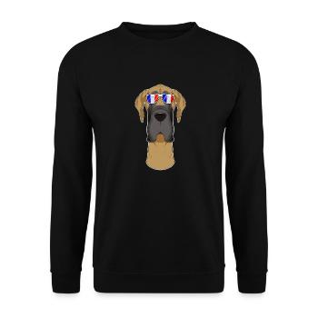 Great Dane France Lunettes de soleil I Français Flag - Sweat-shirt Unisexe - noir - Devant - Alina (178cm) & Michal (187cm)