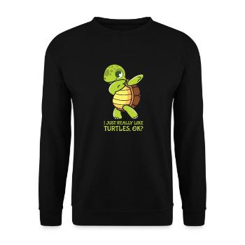 Drôle de tortue de mer Tortue de mer Eau de mer - Sweat-shirt Unisexe - noir - Devant - Alina (178cm) & Michal (187cm)