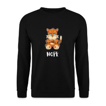Non drôle de tigre paresseux - Sweat-shirt Unisexe - noir - Devant - Alina (178cm) & Michal (187cm)