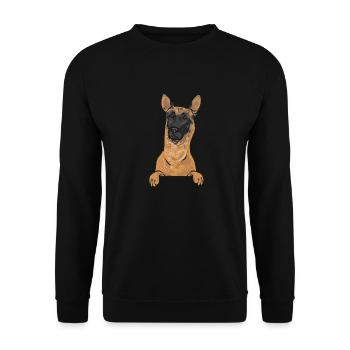 Malinois Belgian Shepherd Mechelaar Dog - Unisex Sweatshirt - black - Front - Alina (178cm) & Michal (187cm)