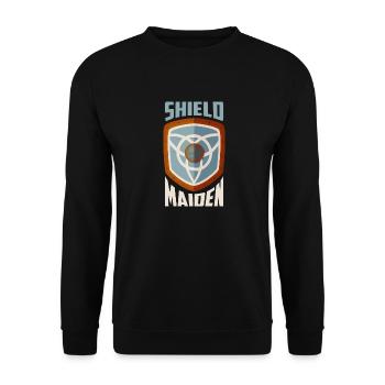 Shield Maiden Vikings Norse - Unisex Pullover - Schwarz - Vorne - Alina (178cm) & Michal (187cm)