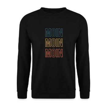 MOIN ist das Lebensgefühl im Norden. Zuhause sein - Unisex Pullover - Schwarz - Vorne - Alina (178cm) & Michal (187cm)