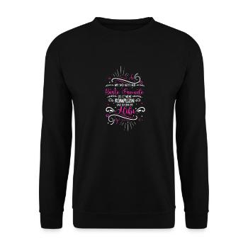 Beste Freundin Komplizin & Alibi Spruch Tolle Freu - Unisex Pullover - Schwarz - Vorne - Alina (178cm) & Michal (187cm)