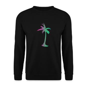 Tropical Beach Paradise Palm Rainbow 9 - Unisex Sweatshirt - black - Front - Alina (178cm) & Michal (187cm)