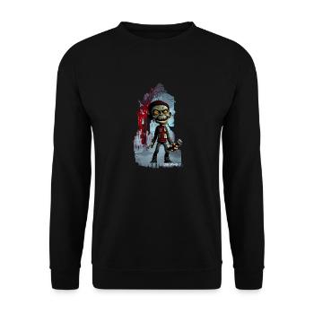 Cute Zombie Red Zane - Unisex Pullover - Schwarz - Vorne - Alina (178cm) & Michal (187cm)