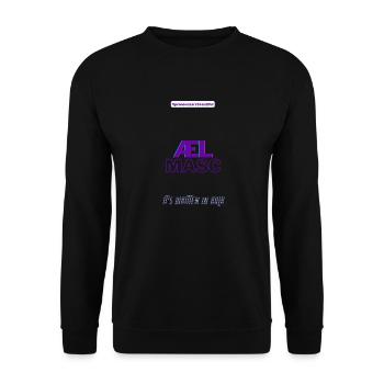 #pronounsarebeautiful æl/masc - Sweat-shirt Unisexe - noir - Devant - Alina (178cm) & Michal (187cm)