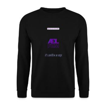 #pronounsarebeautiful æl/fem - Sweat-shirt Unisexe - noir - Devant - Alina (178cm) & Michal (187cm)