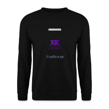 #pronounsarebeautiful xe/xem - Sweat-shirt Unisexe - noir - Devant - Alina (178cm) & Michal (187cm)