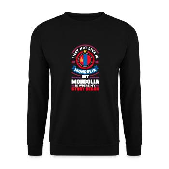 Mongolian Mongolia Mongolian Flag Quote - Unisex Sweatshirt - black - Front - Alina (178cm) & Michal (187cm)