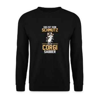Hund Corgi - Unisex Pullover - Schwarz - Vorne - Alina (178cm) & Michal (187cm)