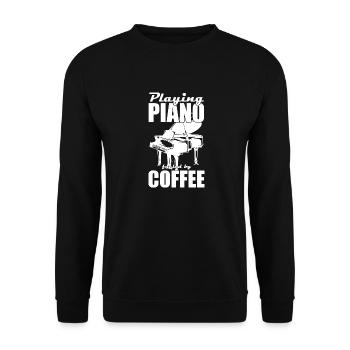Klavier Musik - Unisex Pullover - Schwarz - Vorne - Alina (178cm) & Michal (187cm)