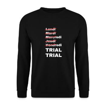 week-end trial - Sweat-shirt Unisexe - noir - Devant - Alina (178cm) & Michal (187cm)