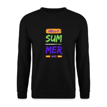 Hello Summer - Unisex Pullover - Schwarz - Vorne - Alina (178cm) & Michal (187cm)