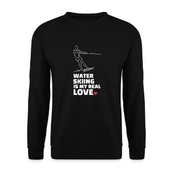 I love water skiing - Unisex Sweatshirt - black - Front - Alina (178cm) & Michal (187cm)