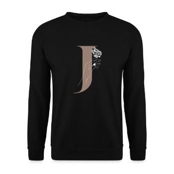Letter J Magic Butterfly - Unisex Sweatshirt - black - Front - Alina (178cm) & Michal (187cm)