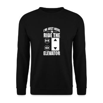 Je suis juste ici pour prendre l’ascenseur - Ascenseur - Sweat-shirt Unisexe - noir - Devant - Alina (178cm) & Michal (187cm)