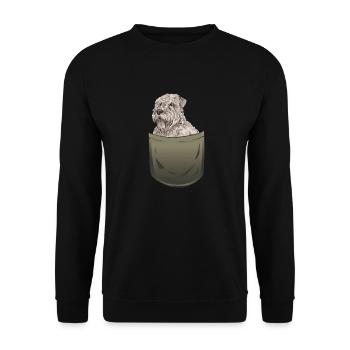 Irish Soft Coated Wheaten Terrier - Unisex Pullover - Schwarz - Vorne - Alina (178cm) & Michal (187cm)