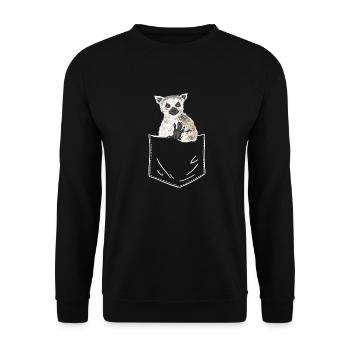 Lemur Catta Ring-tailed lemur - Unisex Sweatshirt - black - Front - Alina (178cm) & Michal (187cm)