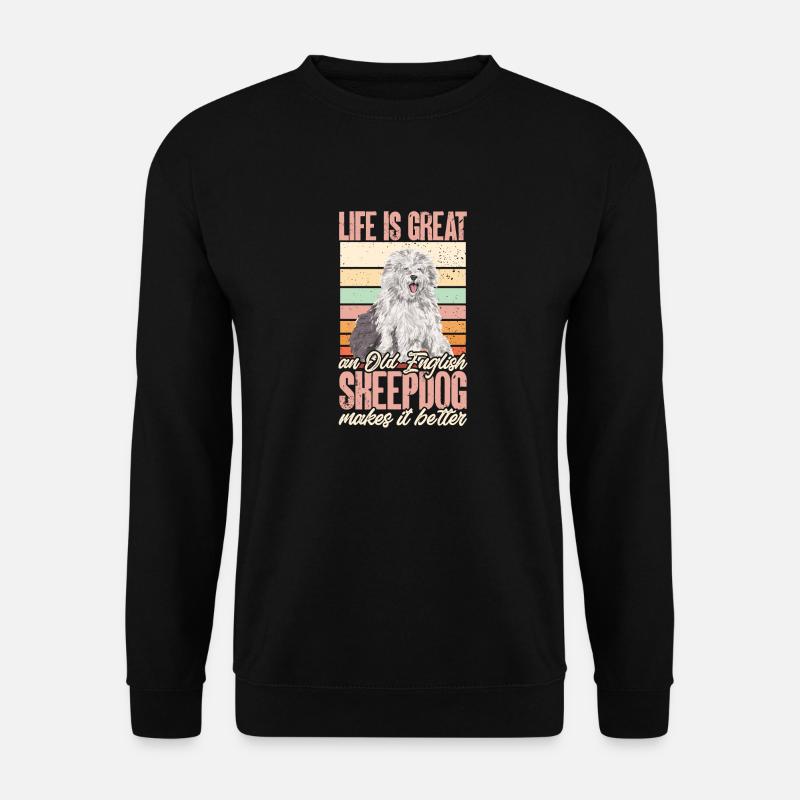 Old English Sheepdog Sheepie Bobtail - Unisex Sweatshirt - black