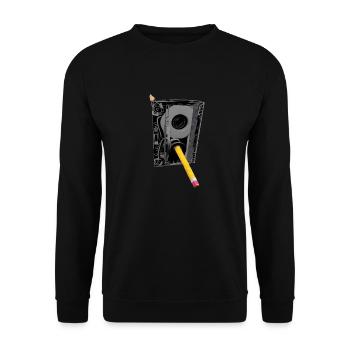 cassette - Unisex Sweatshirt - black - Front - Alina (178cm) & Michal (187cm)