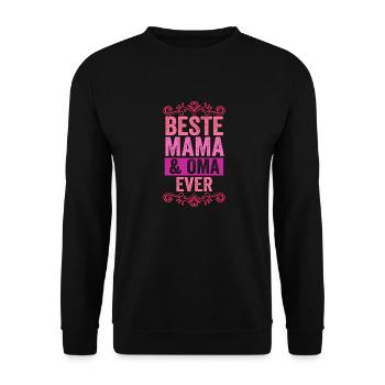 Beste Mama Und Oma Der Ever - Unisex Pullover - Schwarz - Vorne - Alina (178cm) & Michal (187cm)