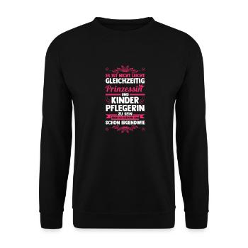 Erzieherin Kindergärtnerin Kinderpflegerin - Unisex Pullover - Schwarz - Vorne - Alina (178cm) & Michal (187cm)