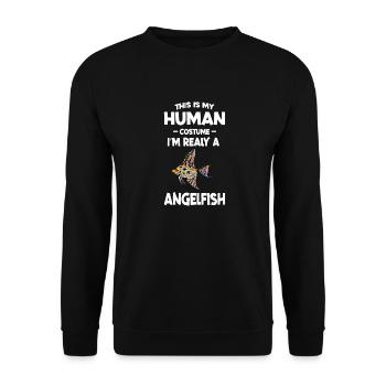 This is My Human Costume I m Really a Angelfish - Unisex Sweatshirt - black - Front - Alina (178cm) & Michal (187cm)