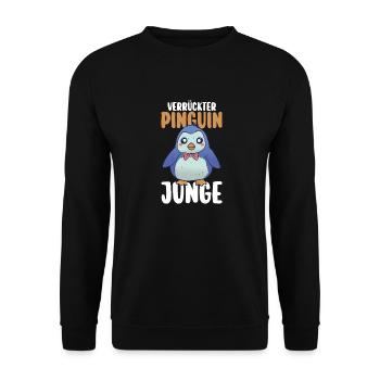 Pinguin - Unisex Pullover - Schwarz - Vorne - Alina (178cm) & Michal (187cm)