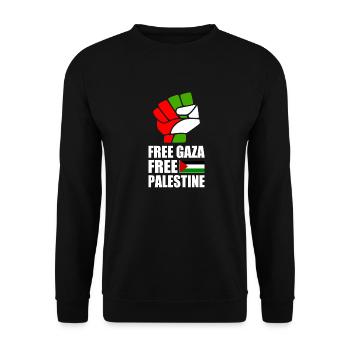 Free gaza Free palestine - Unisex Pullover - Schwarz - Vorne - Alina (178cm) & Michal (187cm)