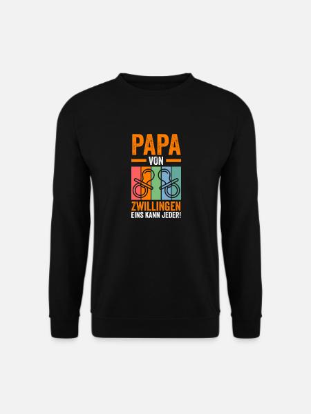 Vater Papa von Zwillingen Zwillingspapa - Unisex Pullover - Schwarz