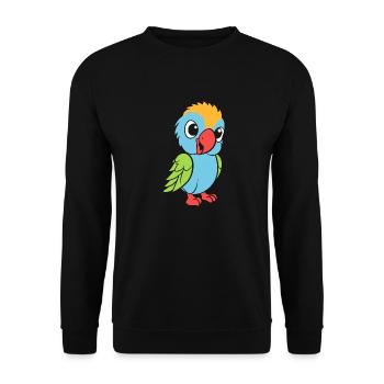 Humor kleiner Papagei - Unisex Pullover - Schwarz - Vorne - Alina (178cm) & Michal (187cm)