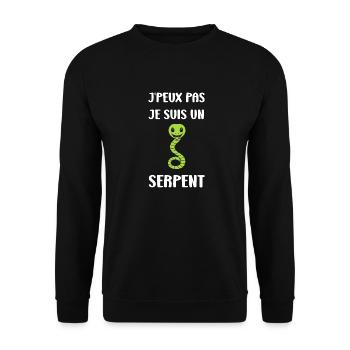 Humour petit serpent - Sweat-shirt Unisexe - noir - Devant - Alina (178cm) & Michal (187cm)