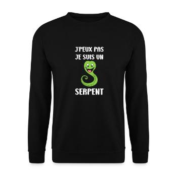 Humour petit serpent - Sweat-shirt Unisexe - noir - Devant - Alina (178cm) & Michal (187cm)