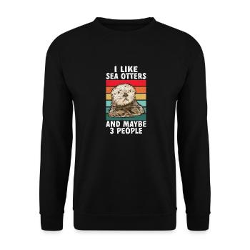 Seeotter - Unisex Pullover - Schwarz - Vorne - Alina (178cm) & Michal (187cm)