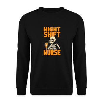 Infirmière de nuit - Sweat-shirt Unisexe - noir - Devant - Alina (178cm) & Michal (187cm)