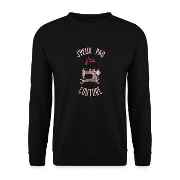 J peux pas j ai couture - Sweat-shirt Unisexe - noir - Devant - Alina (178cm) & Michal (187cm)