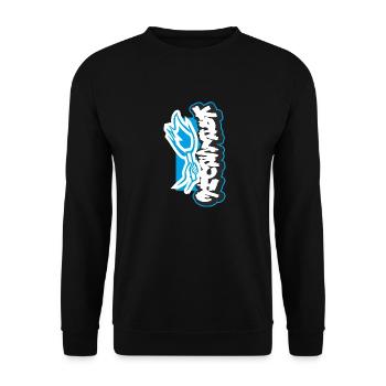 Karlsruhe Pyro - Unisex Pullover - Schwarz - Vorne - Alina (178cm) & Michal (187cm)