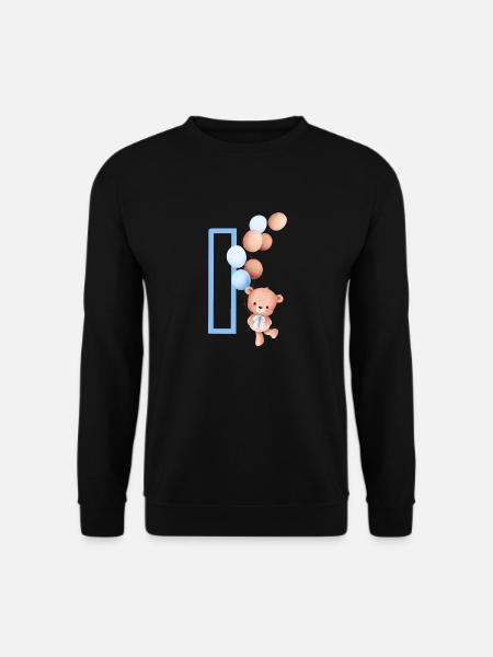 Blue Letter i Bear - Unisex Sweatshirt - black