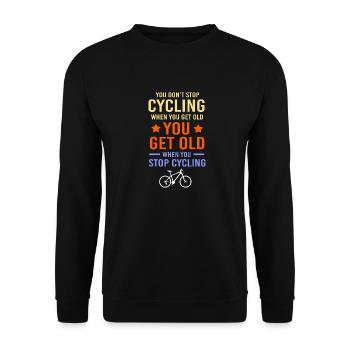 Mountainbike Mountainbiken Mountainbiker - Unisex Pullover - Schwarz - Vorne - Alina (178cm) & Michal (187cm)