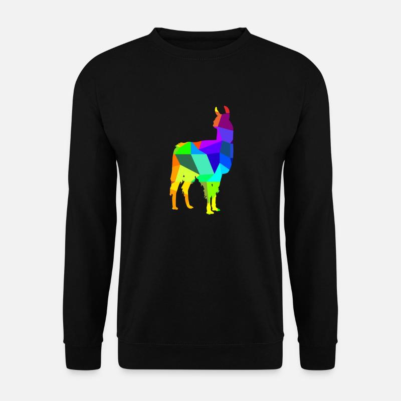 Alpaca Rainbow Animals Polygon - Unisex Sweatshirt - black