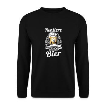 Weihnachtsmann Weihnachtsfest Weihnachten Glühwein - Unisex Pullover - Schwarz - Vorne - Alina (178cm) & Michal (187cm)