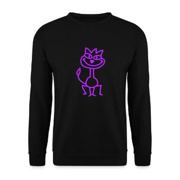 Pretty Cat Looking Happy Cheerful Smiling - Unisex Sweatshirt - black - Front - Alina (178cm) & Michal (187cm)