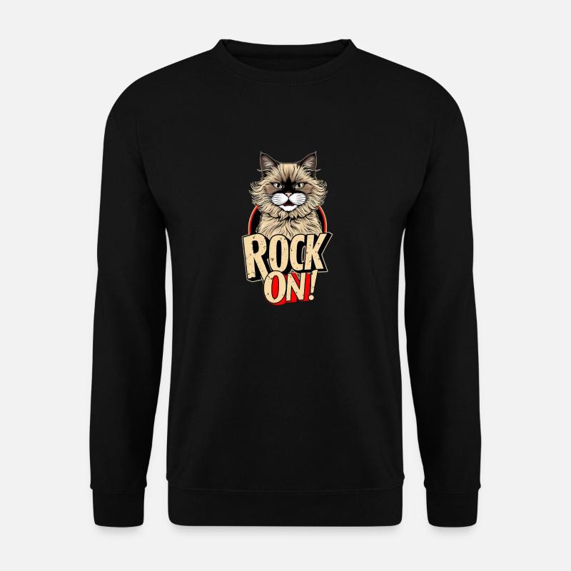 Katze - Rock on - Unisex Pullover - Schwarz