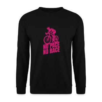 no pace no race - Unisex Sweatshirt - black - Front - Alina (178cm) & Michal (187cm)