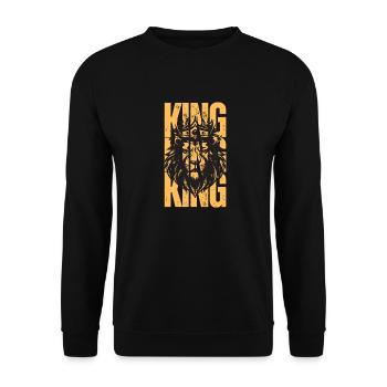 King Lion - Unisex Sweatshirt - black - Front - Alina (178cm) & Michal (187cm)